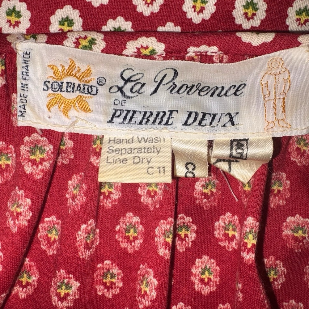 Rare 1970s VTG La Provence De Pierre Deux Blouse Floral Aztec design M/L C11